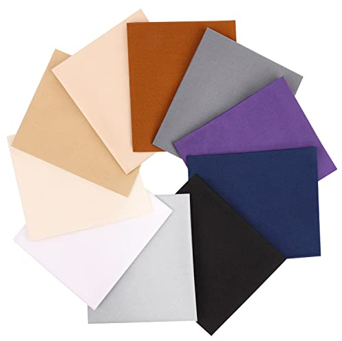 Craftido 10 Stück 18”x21” (46x53 cm) Fat Quarters Stoffpakete - Mittleres Gewicht 145g - 100% Baumwollstoff für Quilten, Nähen, Patchwork, DIY und handgefertigte Bastelarbeiten - Neutral Colours