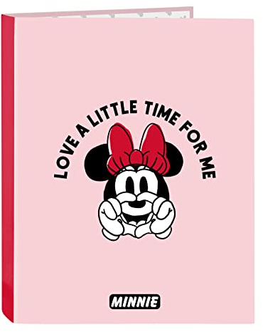 MINNIE MOUSE Me Time Classeur à 4 anneaux pour enfants de différents âges, confortable et polyvalent, qualité et résistance, 26,5 x 33 cm, Rose clair, rose clair, Estándar, décontracté