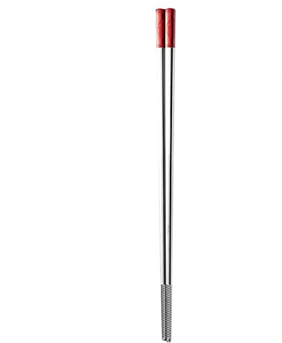 1 Paio di comode Bacchette Cinesi arrotondate in Acciaio 316L (Color : Red)