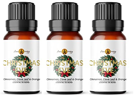 Christmas Eve Essential Oil Blend, 30ml (3 x 10ml Bottles) | Cinnamon, Orange & Clove | 100% Pure & Natural | Ideal for Home Diffuser Refill, Candle Making, Festive Sprays, Soaps, Wax Melts