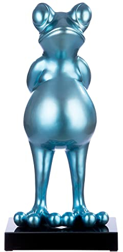 Casablanca hochwertige Deko Figur Skulptur Frosch XL - Design Frog metallic Petrol - Moderne Dekoration - Höhe 68 cm
