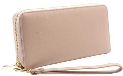 Little ELLA 2 in 1 Portemonnaie, Damen Geldbörse, herausnehmbares Portemonnaie, 18 Kartenfächer, Münzfach (Nude)