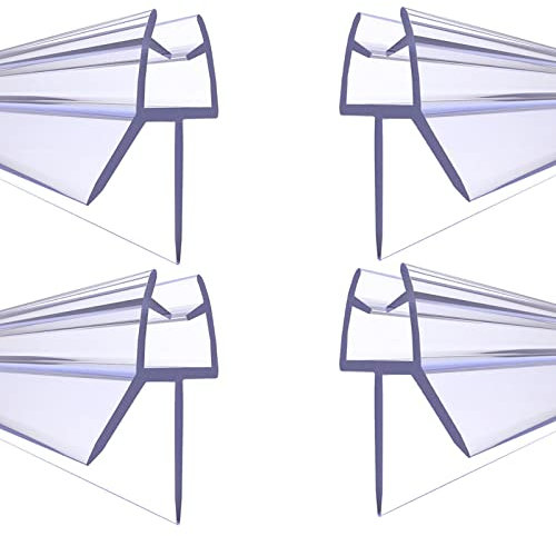 Hahhhha 4 tiras de sellado de mampara de ducha, repuesto transparente para puerta de vidrio de 4-6 mm, sello inferior de puerta de ducha de PVC duradero con longitud de 30 cm (transparente)