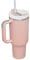 30oz Tumbler with Handle and Straw, Insulated Tumblers with Lid and Straw, 30 oz Stainless Steel Sports Travel Tumblers - Light Pink