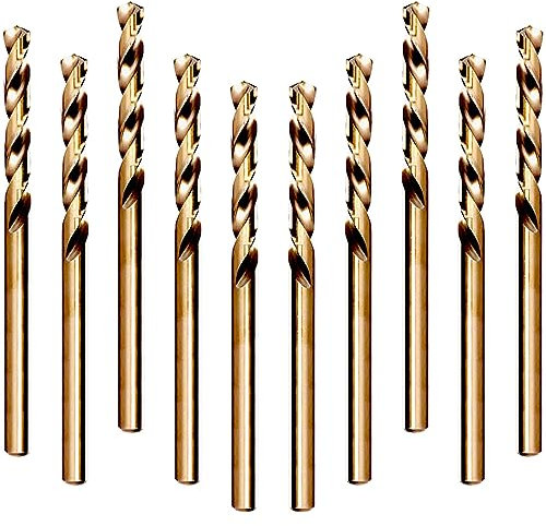 Hocansen 10 brocas de cobalto M35 HSS en espiral de 2 mm para metal duro, acero inoxidable y hierro fundido (LS-ZT)