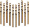 Hocansen 10 brocas de cobalto M35 HSS en espiral de 2 mm para metal duro, acero inoxidable y hierro fundido (LS-ZT)