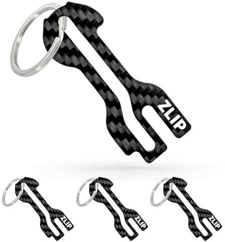 ZLIP® and Slide | Einkaufswagenlöser Carbon mit Schlüsselring | Einkaufswagenlöser für ALLE Einkaufswagen | Öffnet Frontlader- und Seitenschubfach | Einkaufswagenchip | Carbon (4xSchwarz)