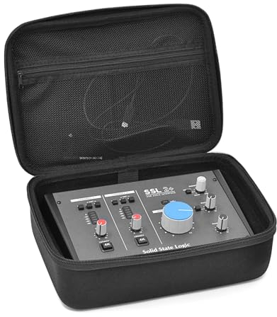 Musiin Hard Shell Case Compatible with SSL 2 or 2+ and SSL2 MKII and 2+ MKII interfaces Audio Interface Cover, Protective Travel Case (Black)