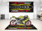 wibeart MPM Motorradmatte für RS 660, waschbar, rutschfest, öl- und wasserabweisend, Parkmatte für Garage, Ausstellungsraum, Werkstatt | Saures Gold - Größe 2: 102 x 47/260 x 120 cm