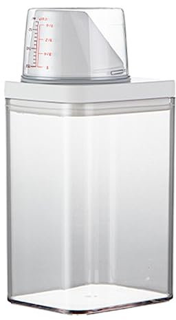 Amesor 1100ml Waschmittel Aufbewahrung - Luftdichter Waschmittelspender Mit Messbecher | Transparent Waschpulver Aufbewahrungsbox Waschmittelbox Für Hundefutter, Katzenfutter, Kaffeebohnen