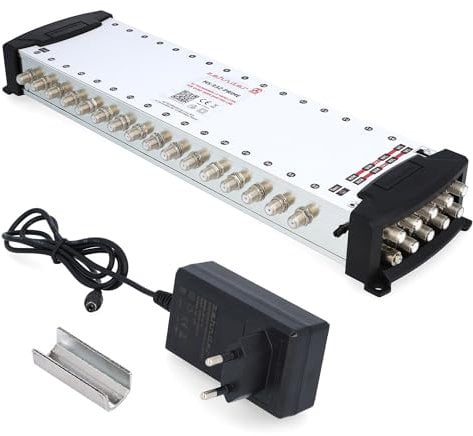 [ Test SEHR GUT *] ZEHNDER 9/32 Multischalter für Quattro & Quad LNB, Multiswitch für 2 Satelliten & 32 Teilnehmer (TV, Sat Receiver), 4K Digital Matrix Sat Verteiler, Schüssel Spiegel Antenne