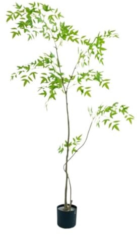 REEKOS Künstliche Pflanze Kunstbaum Künstlicher Baum Künstlicher Bambus-Seidenbaum, Hohe Künstliche Bambuspflanze Mit Immergrünen Bambusblättern, Lebensechter Stil Kunstpflanze