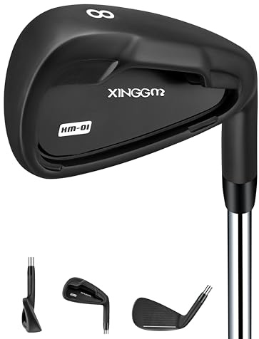 XM-01 Einzelne Golf-Eisen oder Golf-Eisen Set - Premium Herren Golfschlägereisen mit Stahlschaft für Rechtshänder, Stiff Flex (#8 Eisen Single, Rechts)