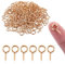 Amabro 400PCS Small Screw Eyelets, Mini Screw Eye Pins Threaded Metal Eye Screw Hooks Eye Bolts for Jewellery Making Pendants Beads DIY Craft 10mm(Gold)