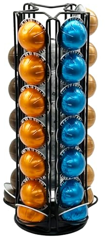 Wrobic Porte-capsules Café Pour Capsules Espresso Vertuo, Support Rotatif Pour Capsules Espresso Vertuoline (35 Dosettes), Noir