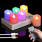 FREEPOWER 6er Wiederaufladbare LED Teelichter Bunt mit Ladestation und USB-Kabel, RGB Elektrische Aufladbare Akku Kerzen Flackern mit Fernbedienung Timer Dimmbar, Ø4 x 4.5cm