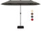 KOMFOTTEU Sombrilla de Jardín Doble 396 x 201 cm, Parasol Rectangular con Manivela y Base, Sombrilla de Balcón Grande con Protección UV, Paraguas de Exterior para Piscina, Terraza, Patio (Gris)