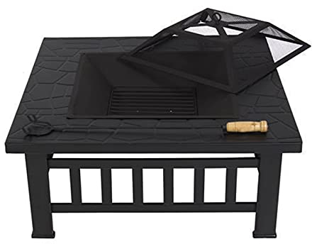 NOALED Feuerstelle Feuerstelle für den Außenbereich, Feuerstelle zur Dekoration im Haus und Garten, Feuerstelle mit Holzofen, Grilltisch, 31 Zoll