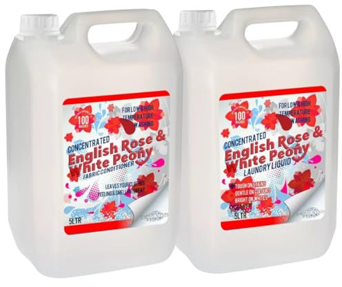 Earth's Scents English Rose & Peony Liquid Laundry Detergent & Conditioner Duo 5 Litre