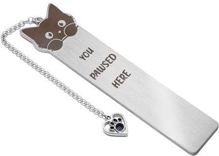 Jeffdad Metall Lesezeichen für Frauen, Süße Katzenkopf Lesezeichen mit Anhänger für Buchliebhaber Personalisierte Lesezeichen Mädchen Buchzubehör für Leseliebhaber Geschenk für Studenten Lehrer