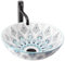 Rea Lavabo da appoggio Mandala Lavandino Bagno 400 x 400 x 140 mm in Ceramica (Motivo)