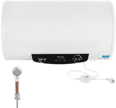 OUBUBY Elektro Warmwasserspeicher 70Liter,2KW Wandhängend,Smart,Emaillierter Innenbehälter, Intelligent - Boiler, Warmwasserboiler mit Handbrause Elektrospeicher, Heizung, Speicher (70L)