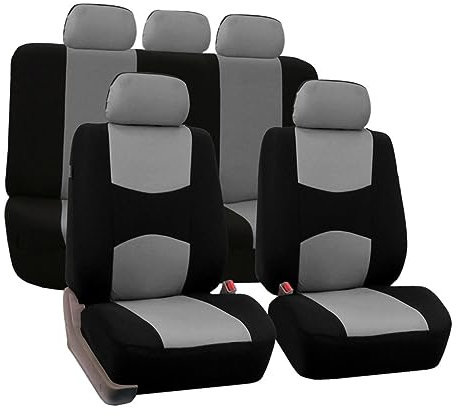 GRIRIW 2er Set Auto Sitzbezüge rutschfest Universelle Passform Beige Sitzschoner Für Vordersitze Schutz Für Stoff Und Ledersitze Autozubehör Sitzauflagen