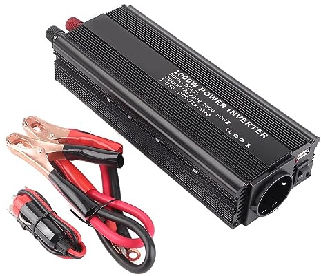 Invertisseur d'onde sinusoïdal de Correction 12 V Convertisseur 220V 1000W Onduleur de Puissance avec Panneau Solaire