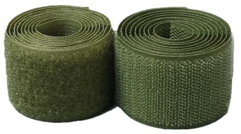 Generic Nastro a strappo da cucire 20 mm - Nastro di fissaggio non adesivo in nylon intrecciato per lavori di cucito fai da te, fissaggio di cuscini e vestiti - Verde militare, 5 iarde