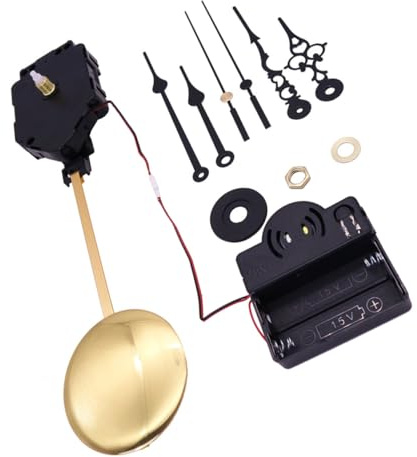 Kisangel Wanduhr mit Pendel Gong Heimuhrwerk 1 Satz Kehr Pendel Bewegung Uhr Reparatur Kit Quarz Uhr Motor Kit Oszillierende Bewegung Zeiteinstellknopf Selbstgemacht Zubehör