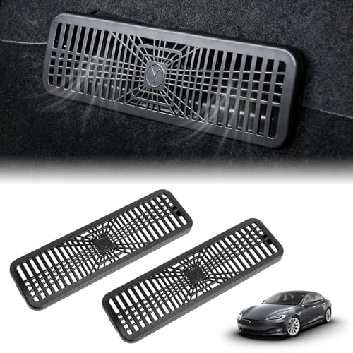 2 Pièces Nouveau Tesla Model Y Juniper 2025 2026 Auto Air Vent Housse de Protection, Protection de Sortie d'Air pour Climatisation Sous le Siège, Tesla Model Y Accessoires 2026 Cache de Ventilation