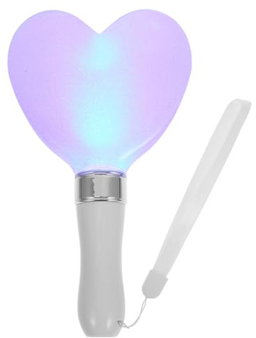 Herzform LED Leuchtstab 15 Farben, Kpop Lightstick Für Konzert Zubehör | Leichtes ABS Material, Batteriebetrieben, Bunte Party Beleuchtung, Hochzeit Und Festival Deko, Weißer Griff, 21.5cm/8.46in