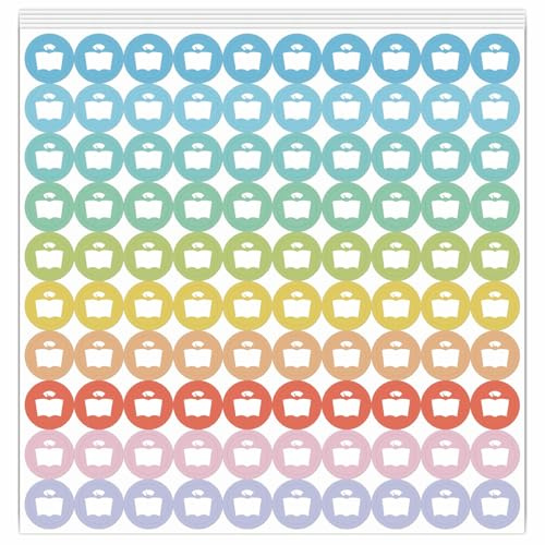 PRESSINART 500 Stück Gewicht Tracker Aufkleber Mini Kalender Aufkleber 0,5 Zoll Regenbogen Waage Muster PVC Papier Selbstklebend Sticker Für Scrapbooking Journal Zeitplan Party Markierung Dekor DIY