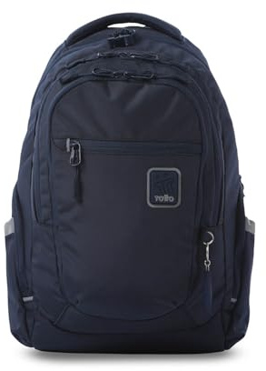 TOTTO - Mochila para Ordenador Portátil 13 Pulgadas, Modelo Eufrates 2.0, Compartimento Tablet 10, Cremallera con Argollas para Candado, Bolsillos Botella, Espaldar Ergonómico, Color Salute