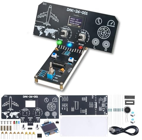 Lumenrix Soldering Practice Kit, DIY Flight Control Electronic Project Kit | LCD Display, Sound Effects & LED Indicators, Aviation Electronic Experiment Kit, Soldering Kit for Aults