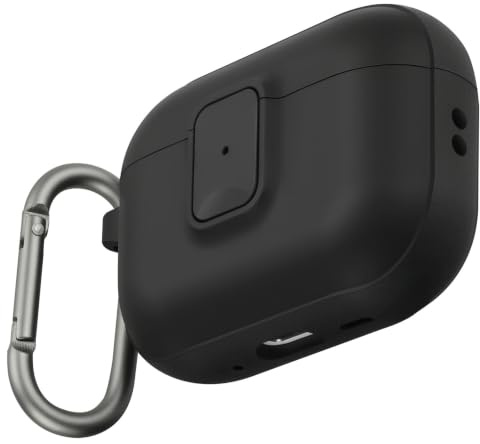 Anlinser Cover per AirPods Pro 3, Nero | Compatibile con Custodia Apple AirPods Pro 3 Generazione (2025), Effetto Bicolore, con Chiusura di Sicurezza e Moschettone