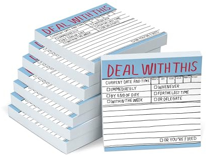8-Pack Knock Knock Deal with This Hand-Lettered Sticky Notes, to Do Pads, 3 x 3-inches, 100 Sheets Each