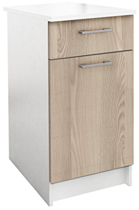 Berlioz créations bajo Mueble de Cocina 1 cajón + 1 Puerta, Paneles de partículas, Fresno, 40 x 60 x 85 cm