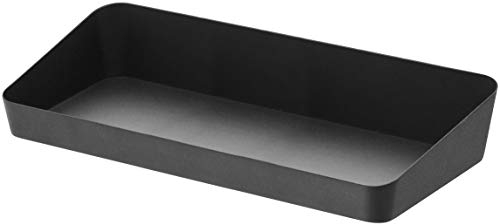 Yamazaki 4228 Tower Breite Ablageschale L, schwarz, Stahl, minimalistisch, 30 x 13.5 x 5 cm