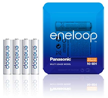 Panasonic eneloop, Pile Ni-MH prête à l'emploi, AAA Micro, Pack de 4, Emballage utilisable comme étui de Rangement, Min. 750 mAh, 2100 Cycles de Charge, Performances élevées, Pile Rechargeable Blanc