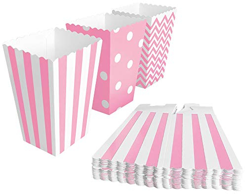 BangShou 60Stk Popcorn Tüten Candy Container Popcorn box Partytüten für Popcorn Salzstangen und Candybar (rosa)