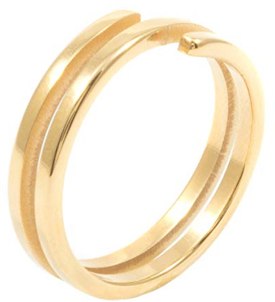 Happiness Boutique Damen Spiral-Ring in Goldfarbe | Minimalist Bandring Edelstahlschmuck