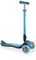 GLOBBER Elite Deluxe Lights – Tretroller Kinder, 120/80 mm, ABEC 5, 3-rädrig, höhenverstellbar, LED-Rollen, hellblau