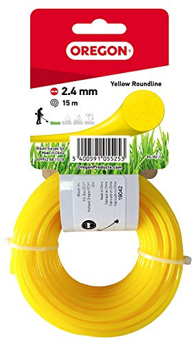 Oregon Round 2.4mm Strimmer Line Heavy Duty, 2.4mm x 15m | Trimmer Line Tackles Long Grass, Weeds, Edges & Thick Vegetation, Professional Nylon Strimmer Wire, Fits Most Standard Models