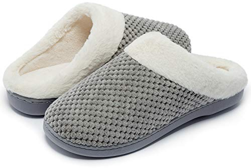 Kuako Inverno Pantofole Donna Peluche Ciabatte Caldo Comode Scarpe da Casa Antiscivolo Memoria Schiuma Pantofole Interno Esterno