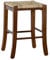 OKAFFAREFATTO MADDALONI Niedriger Barhocker aus Holz mit quandrierter Sitzfläche 30 x 30 cm aus Stroh aus dunklem Walnussholz Höhe 47 cm bereits montiert mit Säbelbeinen