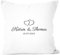 SpecialMe® personalisierbares Kissen zur Hochzeit mit Namen und Datum personalsiert Hochzeitsgeschenk Kissenhülle weiß Unisize