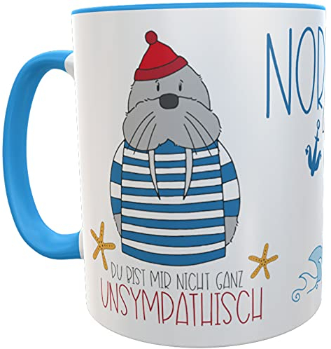 Kilala Tasse Nordsee für Nordseeliebhaber Spruch Moin Geschenk Geburtstag Freunde Kollegen
