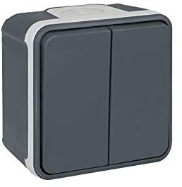 Double Va-et-vient Oxxo - 1 poste - 10AX - 250V - Gris