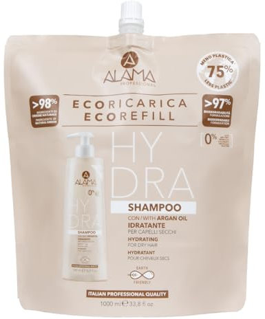 Alama Hydra Feuchtigkeitsspendendes Haarshampoo mit Arganöl, Nachfüllpackung, 1000 ml